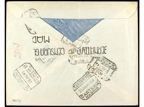 ✉ ESPAÑA. Ed. 969. 1944 (octubre). MADRID a SUIZA. Franquead