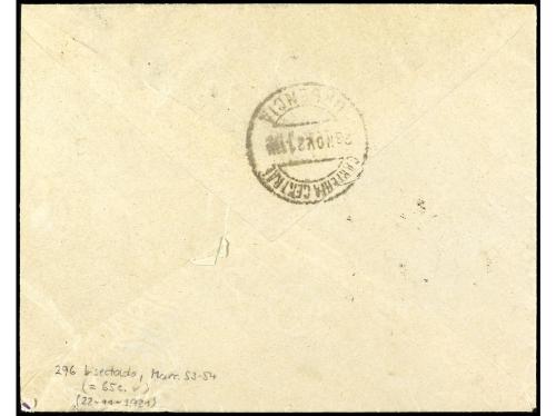 ✉ MARRUECOS. Ed. 59, 60. 1921. LARACHE a MADRID. 5 cts. verd