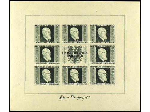 ** AUSTRIA. Yv. HB 2/5. 1946. RENNER. 4 hojas bloque. LUJO. 