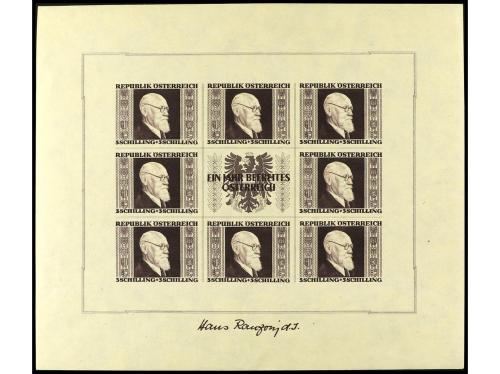 ** AUSTRIA. Yv. HB 2/5. 1946. RENNER. 4 hojas bloque. LUJO. 