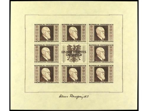 ** AUSTRIA. Yv. HB 2/5. 1946. RENNER. 4 hojas bloque. LUJO. 