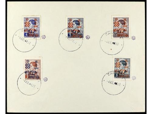 ✉ CROACIA. Mi. 24/38. 1941. SERIE COMPLETA. 15 valores en ca