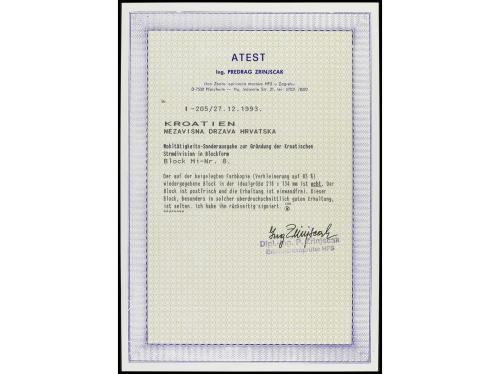 ** CROACIA. Yv. HB 9, Mi. Bl. 8. 1945. CREACIÓN S.S. CROATAS