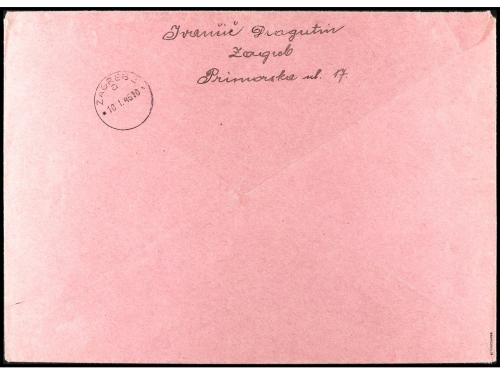 ✉ CROACIA. Yv. HB 9, Mi. Bl. 8. 1945. Certificado correo int