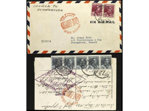 ✉ LOTES y COLECCIONES. 1930. HISTORIA POSTAL. Conjunto de 9 