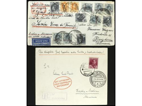 ✉ LOTES y COLECCIONES. 1930. HISTORIA POSTAL. Conjunto de 9 