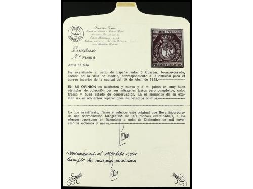 (*) ESPAÑA. Ed. 23. 3 cuartos bronce, conservando el dorado 