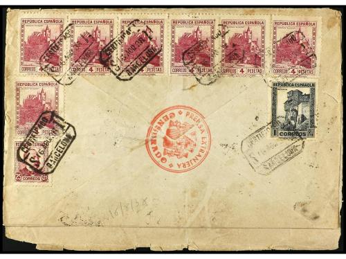 ✉ ESPAÑA. Ed. 673, 674 (25), 685. 1938. BARCELONA a BUENOS A