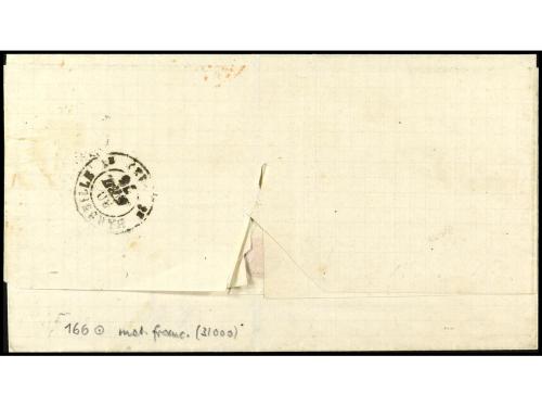 ✉ ESPAÑA. Ed. 166. 1876. Envuelta a MARSELLA. 25 cts. rosa, 