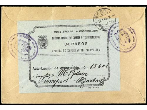 ✉ ESPAÑA. Ed. 998 (4). MADRID a SUIZA. 40 + 10 cts. verde y 