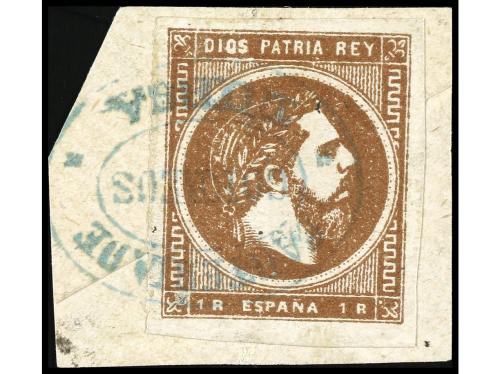 ° ESPAÑA. Ed. 160/1. 50 c. verde y 1 r. castaño, usados sobr