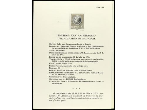 ESPAÑA. 1955-1962. MUESTRAS. Sellos impresos en negro sin de