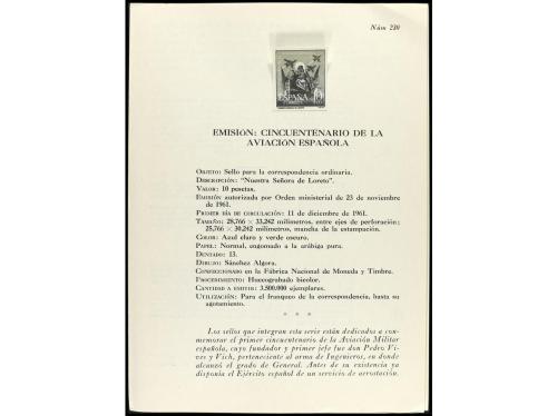 ESPAÑA. 1955-1962. MUESTRAS. Sellos impresos en negro sin de