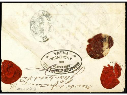 ✉ ESPAÑA. Ed. 204, 207. 1879. CERTIFICADO de PALMA DE MALLOR