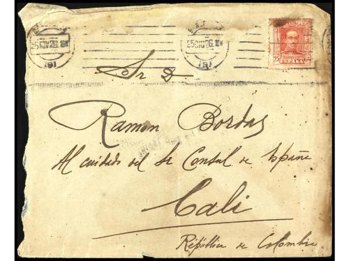 ✉ ESPAÑA. Ed. 317. 1936. BARCELONA a COLOMBIA. 25 c. en sobr