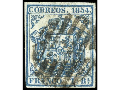 ° ESPAÑA. Ed. 34A. 1 real azul claro. Márgenes completos. Mu
