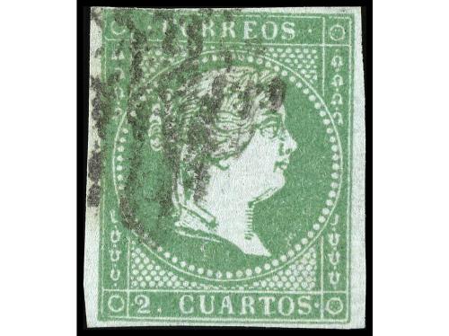 ° ESPAÑA. Ed. 39/42. 2 cuartos verde (3), 4 c. rojo (2 + blo