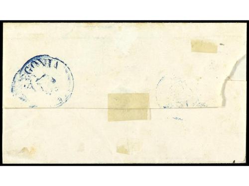 ✉ ESPAÑA. Ed. 40F. 1855. MADRID a SUIZA. 4 cuartos rojo FALS