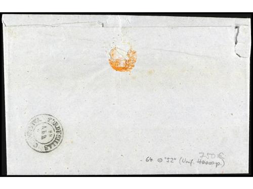 ✉ ESPAÑA. Ed. 64. 1864. BENAVENTE a TORDESILLAS. 4 cuartos r