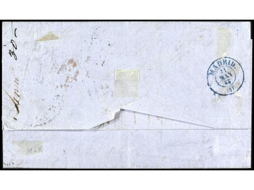 ✉ ESPAÑA. Ed. 73A (2). 1865. DENIA a NEW YORK. 2 reales salm