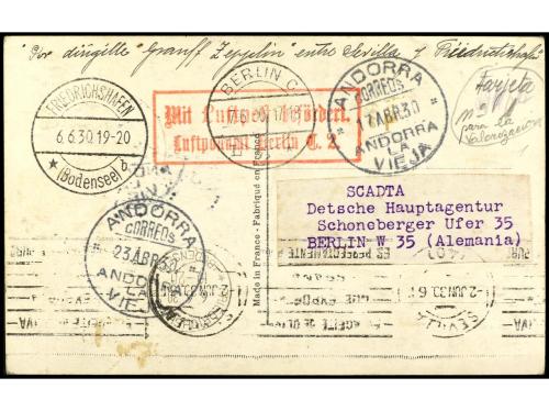 ✉ ANDORRA. Ed. 22/24. 1930. ANDORRA a BERLÍN. 40 cts., 50 ct