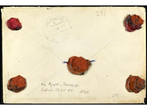 ✉ ESPAÑA. Ed. 268 (5), 269, 275f. 1911. MADRID a ASTORGA. Ca