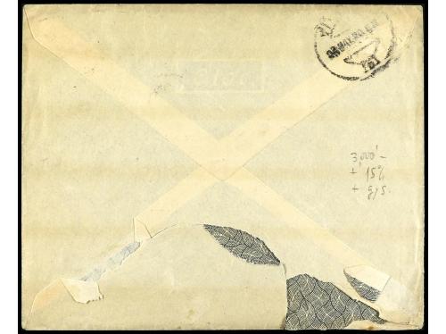 ✉ ESPAÑA. Ed. 269, 271f. 1920. GIJÓN a VITORIA. 15 cts. amar