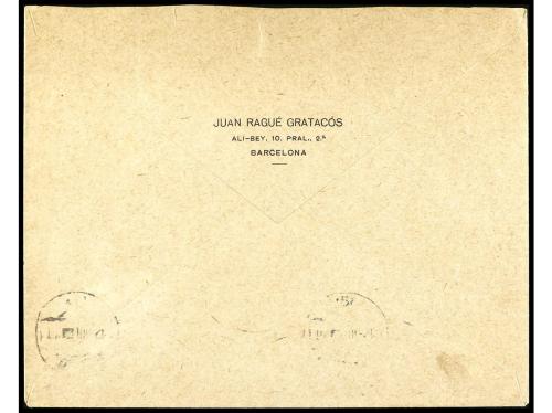 ✉ ESPAÑA. Ed. 271f, 271. 1920. A BARCELONA. Carta con dos se