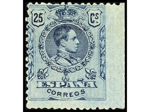 ** ESPAÑA. Ed. 268smi, 274smd. 5 cts. verde SIN DENTAR MARGE
