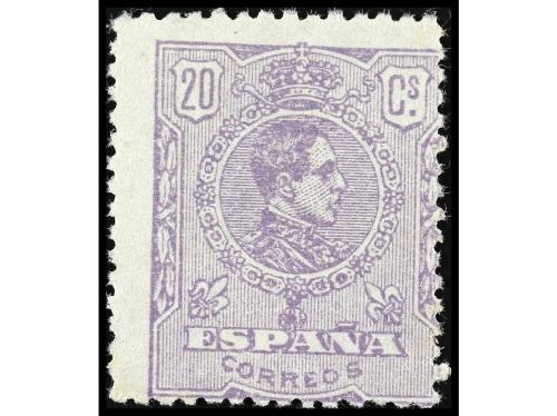 ** ESPAÑA. Ed. 290 var. 20 céntimos violeta, VARIEDAD DOBLE 