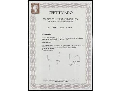 * ESPAÑA. Ed. 292t/6t. SERIE COMPLETA. 5 valores. Variedad "