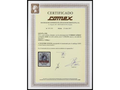 ** ESPAÑA. Ed. 295hh. 50 céntimos azul, DOBLE HABILITACIÓN. 