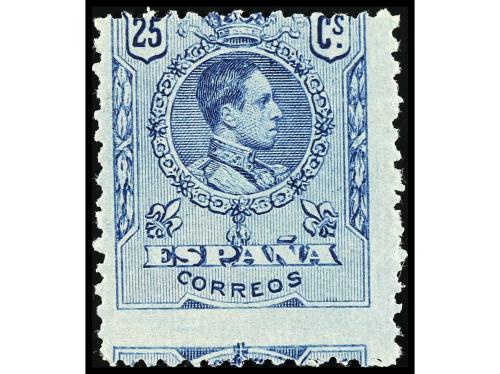 * ESPAÑA. Ed. 267, ** 274 y ° 274 var. 2 cts. castaño con DE