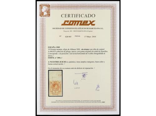 ** ESPAÑA. Ed. 280s. 10 pts. naranja. Borde de hoja SIN DENT