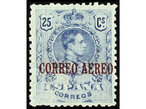 ** ESPAÑA. Ed. 294hr. 25 cts. azul. HABILITACIÓN EN ANVERSO 