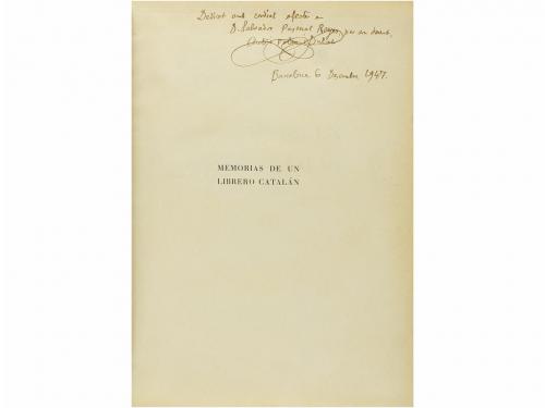 1935. LIBRO. (BIBLIOFILIA). PALAU Y DULCET, ANTONIO:. MEMORI