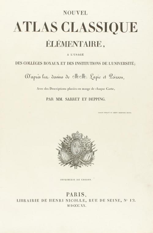 1820. LIBRO. (MAPAS Y ATLAS). SARRET ET DEPPING:. NOUVEL ATL