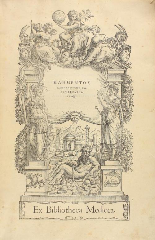 1550. LIBRO. (CLÁSICOS). CLEMENTE DE ALEJANDRÍA:. KLEMENTOS 