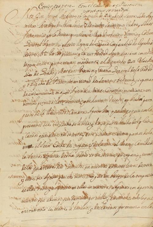 1696. MANUSCRITO. NUNCIATURA DE CABILDO DE PLASENCIA, CONDE 