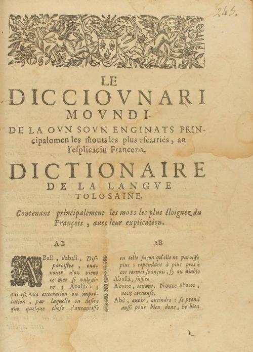1647. LIBRO. (LENGUA OCCITANA). GOUDELIN, PIERRE:. LA FLOURE