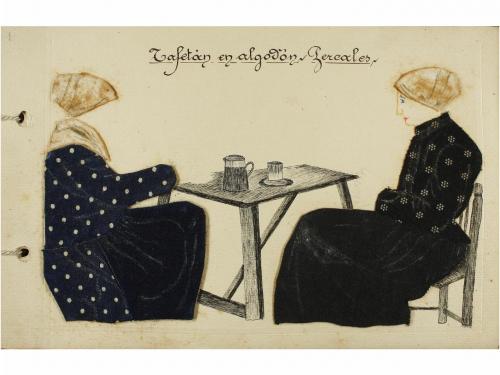 1900 ca. MANUSCRITO. (TEXTIL). CUADRO SINOPTICO. DIVISION DE