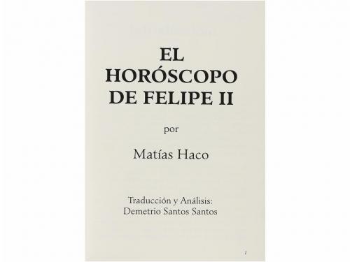1955. LIBRO. (FACSIMIL). EL HOROSCOPO DE FELIPE II. Valencia