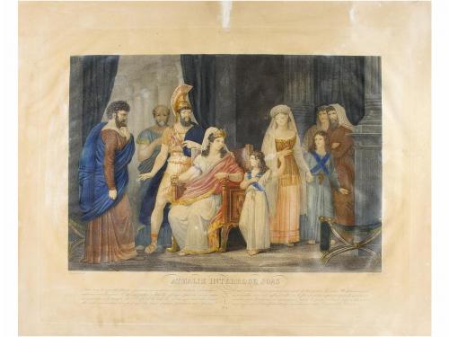 1830 ca. GRABADO. GEOSFFROY; CHASSELAT:. ATHALIE INTERROGE J