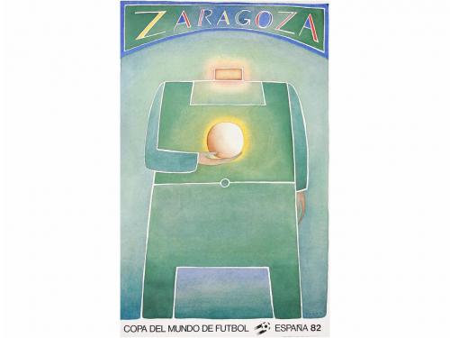1982. CARTEL. (FUTBOL). CHILLIDA; TAPIES; FOLON; ARROYO; SAU