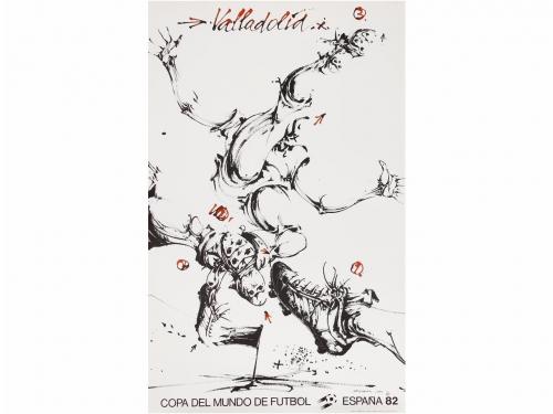 1982. CARTEL. (FUTBOL). CHILLIDA; TAPIES; FOLON; ARROYO; SAU