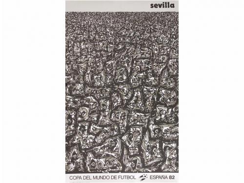 1982. CARTEL. (FUTBOL). CHILLIDA; TAPIES; FOLON; ARROYO; SAU