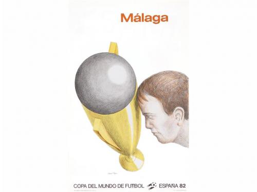 1982. CARTEL. (FUTBOL). CHILLIDA; TAPIES; FOLON; ARROYO; SAU