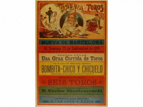 1901. CARTEL. PLAZA DE TOROS NUEVA DE BARCELONA. Valencia: L