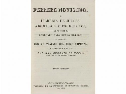 1828. LIBRO. (RELIGION). TAPIA, EUGENIO DE:. FEBRERO NOVÍSIM
