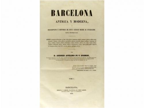 1854. LIBRO. (BARCELONA). PI Y ARIMON, .A.A.:. BARCELONA ANT